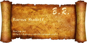 Barna Rudolf névjegykártya